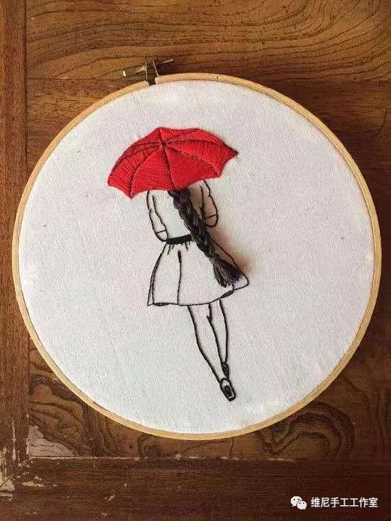 3d立体刺绣人物作品感觉像是从画里走出来好真实好喜欢