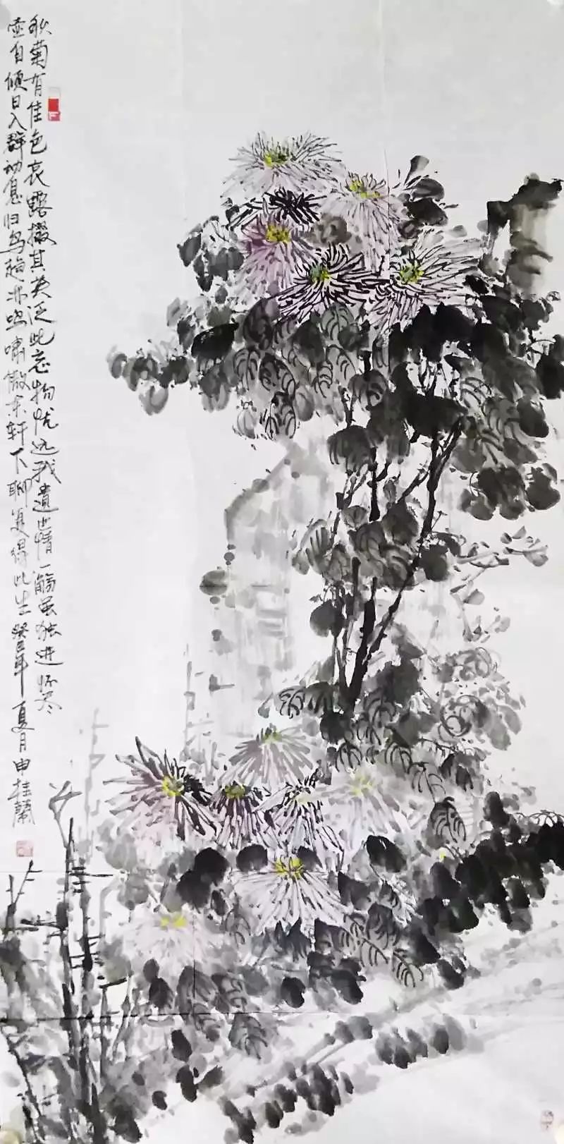 四尺斗方   菊花 申桂兰作品(山西)