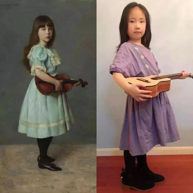 半岛晨报@这群小学生火了，对着名画开始模仿秀，网友笑抽：“太有才了！”
