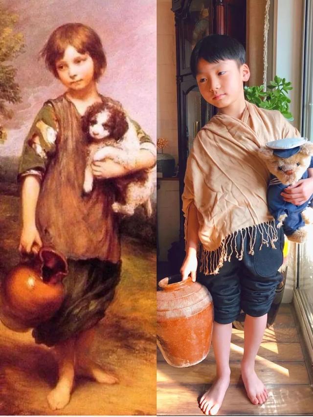 半岛晨报@这群小学生火了，对着名画开始模仿秀，网友笑抽：“太有才了！”