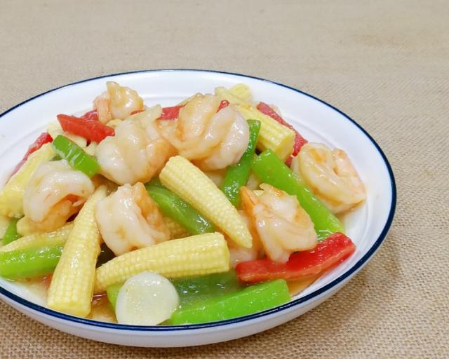 上海妈妈教你玉米笋炒虾仁家常做法虾肉鲜香嫩滑有弹性