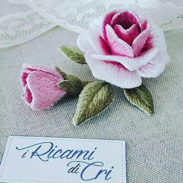 用铜丝加上绣线制作的立体刺绣效果真好看