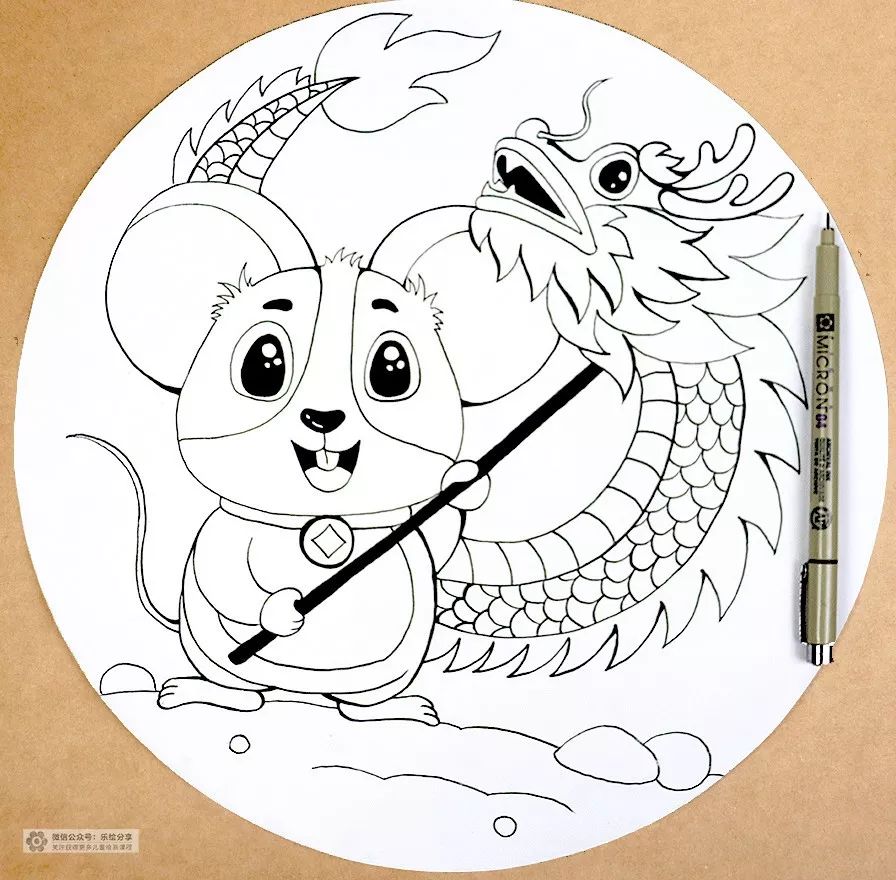 儿童简单年画老鼠图片
