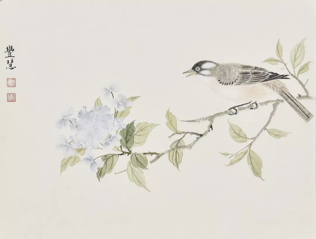 美女画家丰慧的花鸟画清新脱俗构图精巧笔墨精微清丽典雅