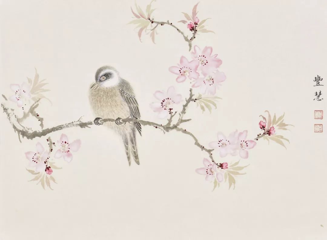 美女画家丰慧的花鸟画清新脱俗构图精巧笔墨精微清丽典雅