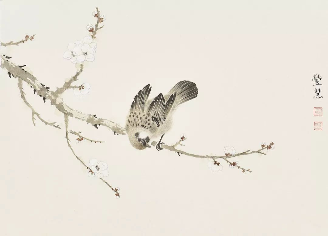 美女画家丰慧的花鸟画清新脱俗构图精巧笔墨精微清丽典雅