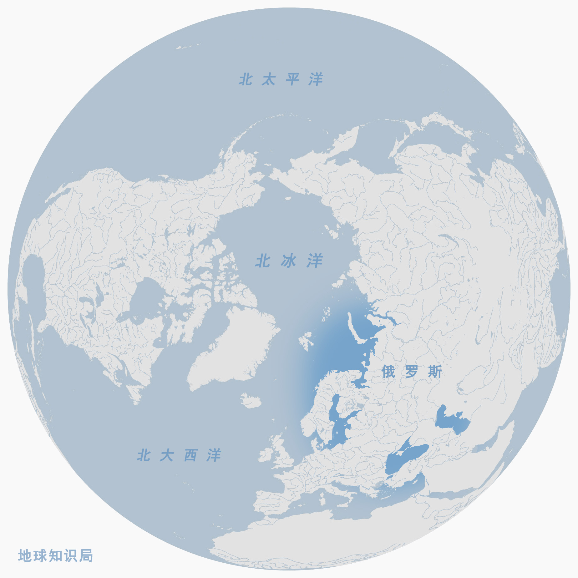 的核心区(西部)紧靠大西洋和北冰洋紧靠天寒地冻的北冰洋包围的俄国