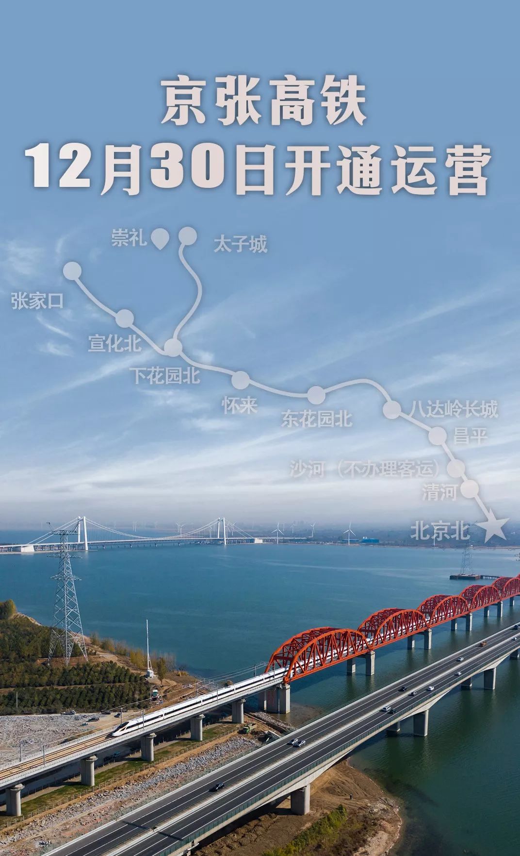 北京至张家口高速铁路 将开通运营 今天18时起 铁路部门发售 京张高铁