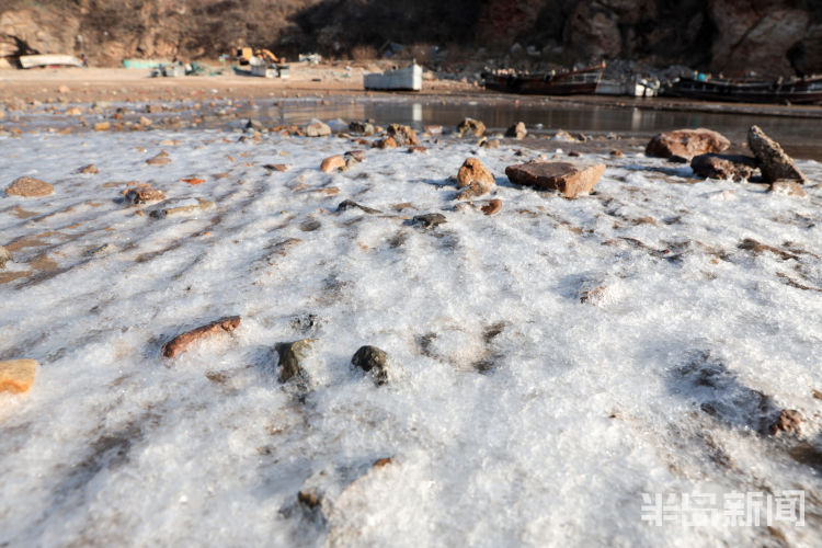 半岛都市报■-6℃！石老人海水浴场结冰了！
