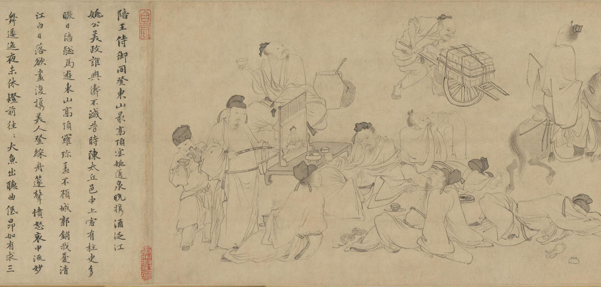 笔法精劲流畅,别具秀逸之态,明代民间绘画大师杜堇