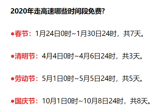 「河南交通广播」2020年春节放假时间公布！春节高速免费吗？