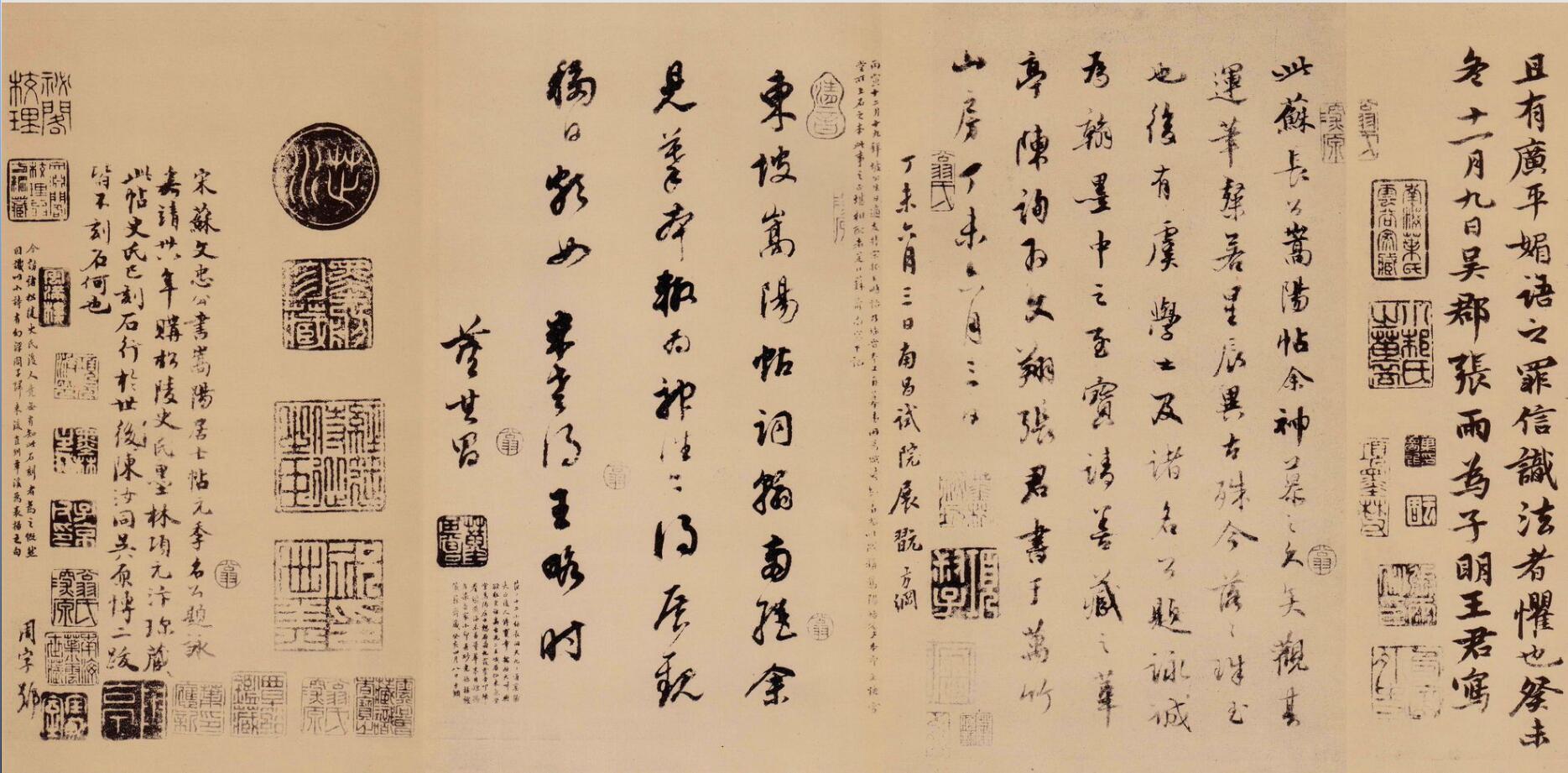 用墨丰腴,结字扁平,笔画恣意,率意天真宋朝第一书法家苏轼