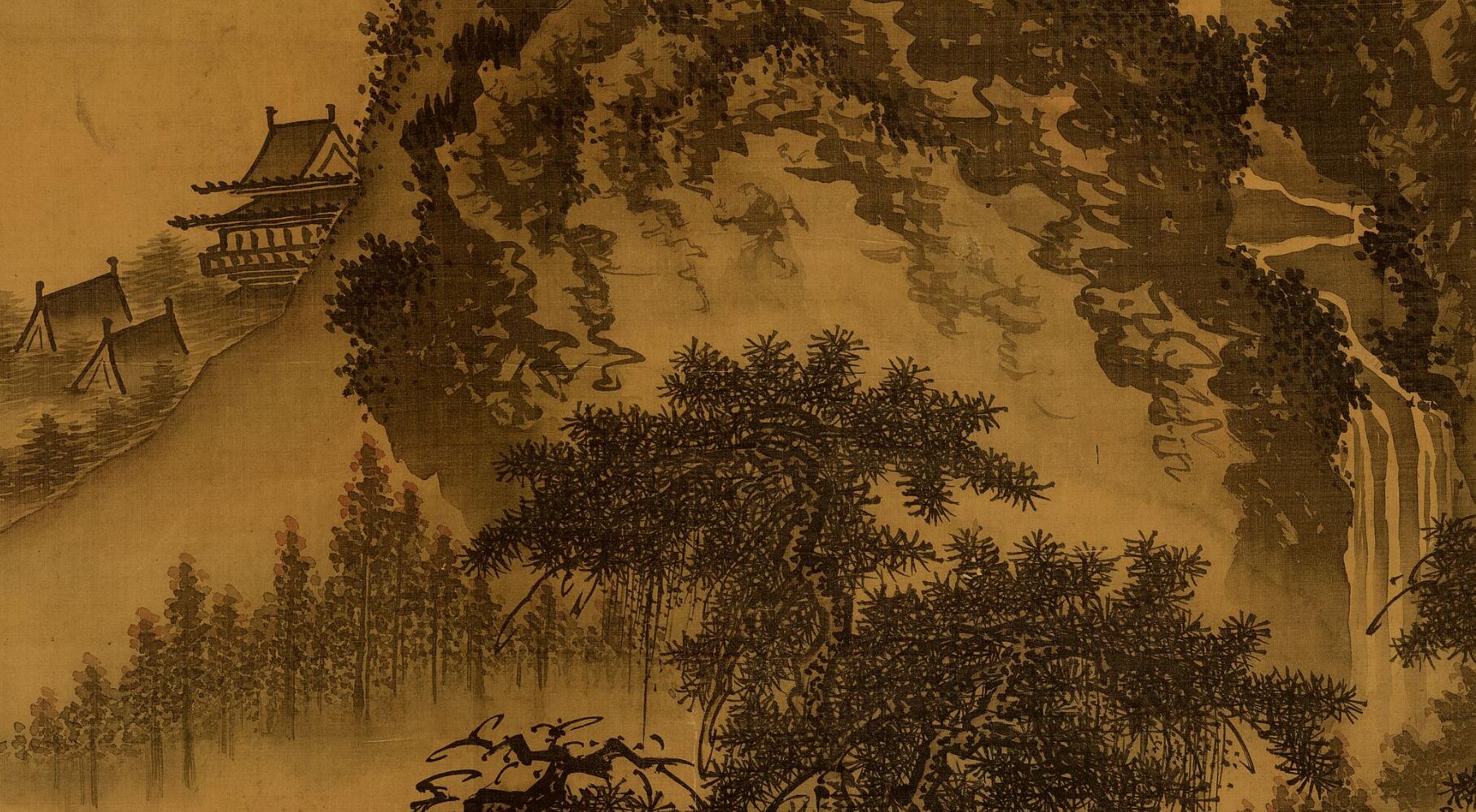 雄俊高爽苍郁浑厚用笔劲挺方硬浙派山水首席画师戴进