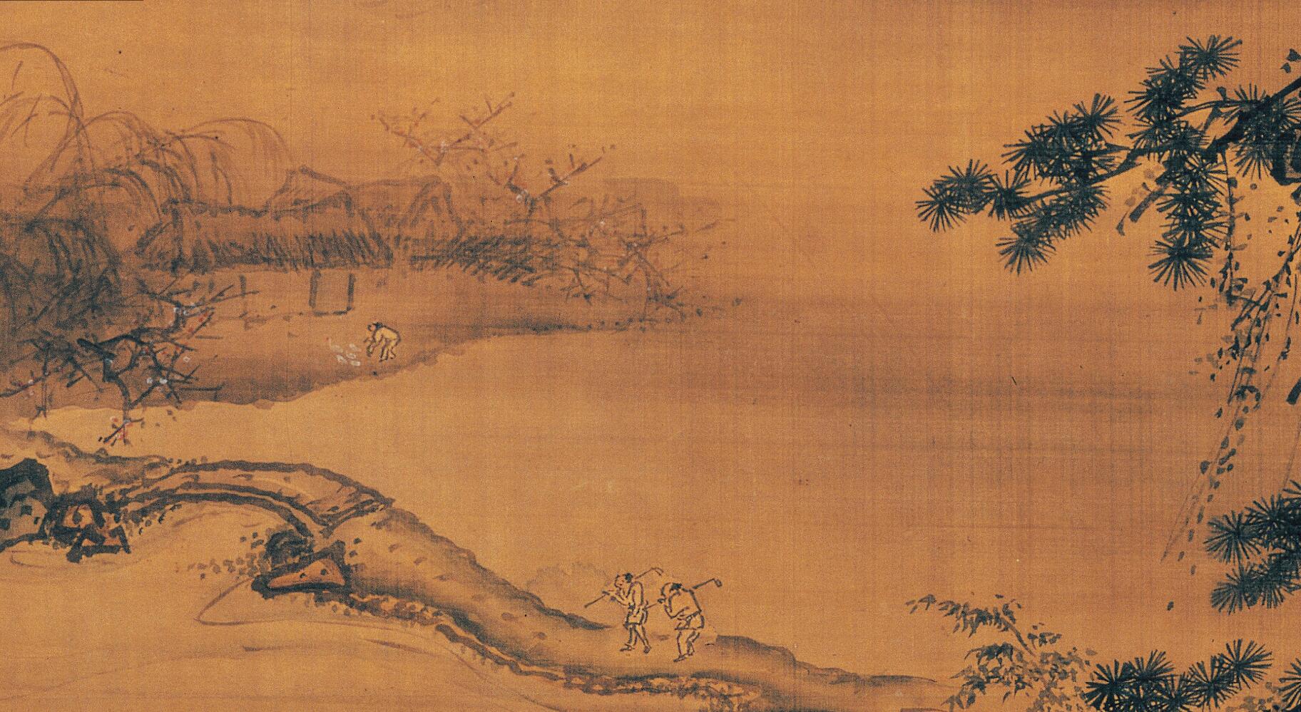 《春游晚归图》局部