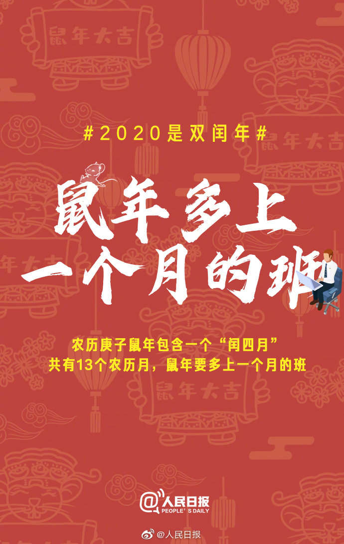 经济日报：2020双闰年！网友：鼠年要多上一个月的班