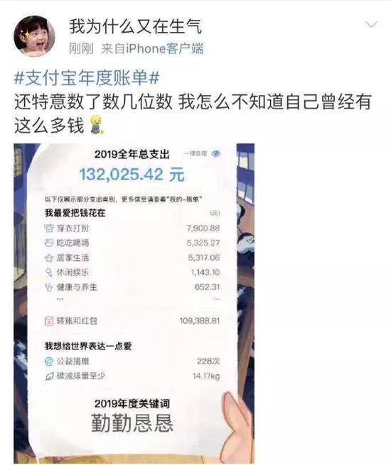 映象网@“支付宝年度账单”刷屏朋友圈 网友集体懵圈：“我哪来这么多钱？”