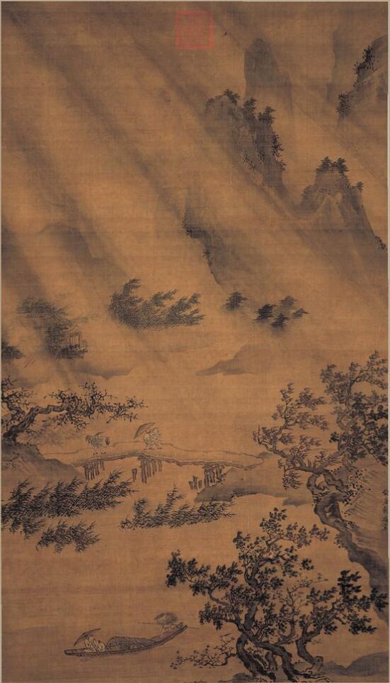 《风雨归舟图》