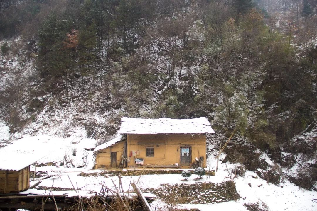 茅草屋雪景图片图片