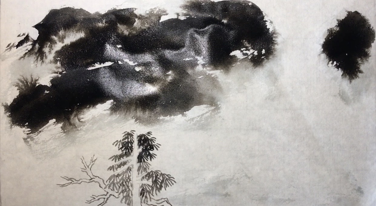 国画大师张大千的泼墨山水画画法步骤解析