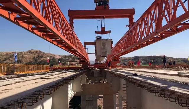 寻沾高速6标预制t梁吊装圆满完成预计年内全线通车