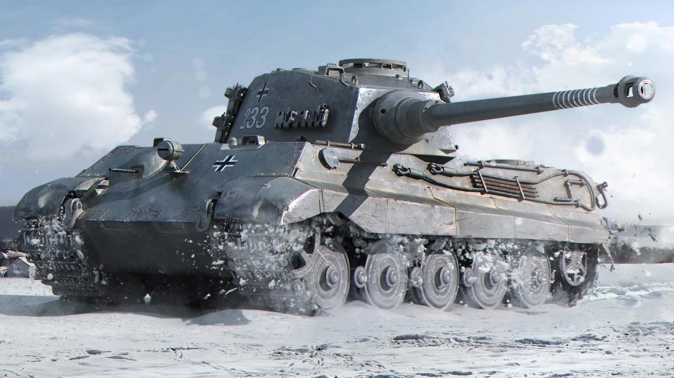 结合最强装甲防护和最出色的火炮德国研发出超级重坦虎王坦克