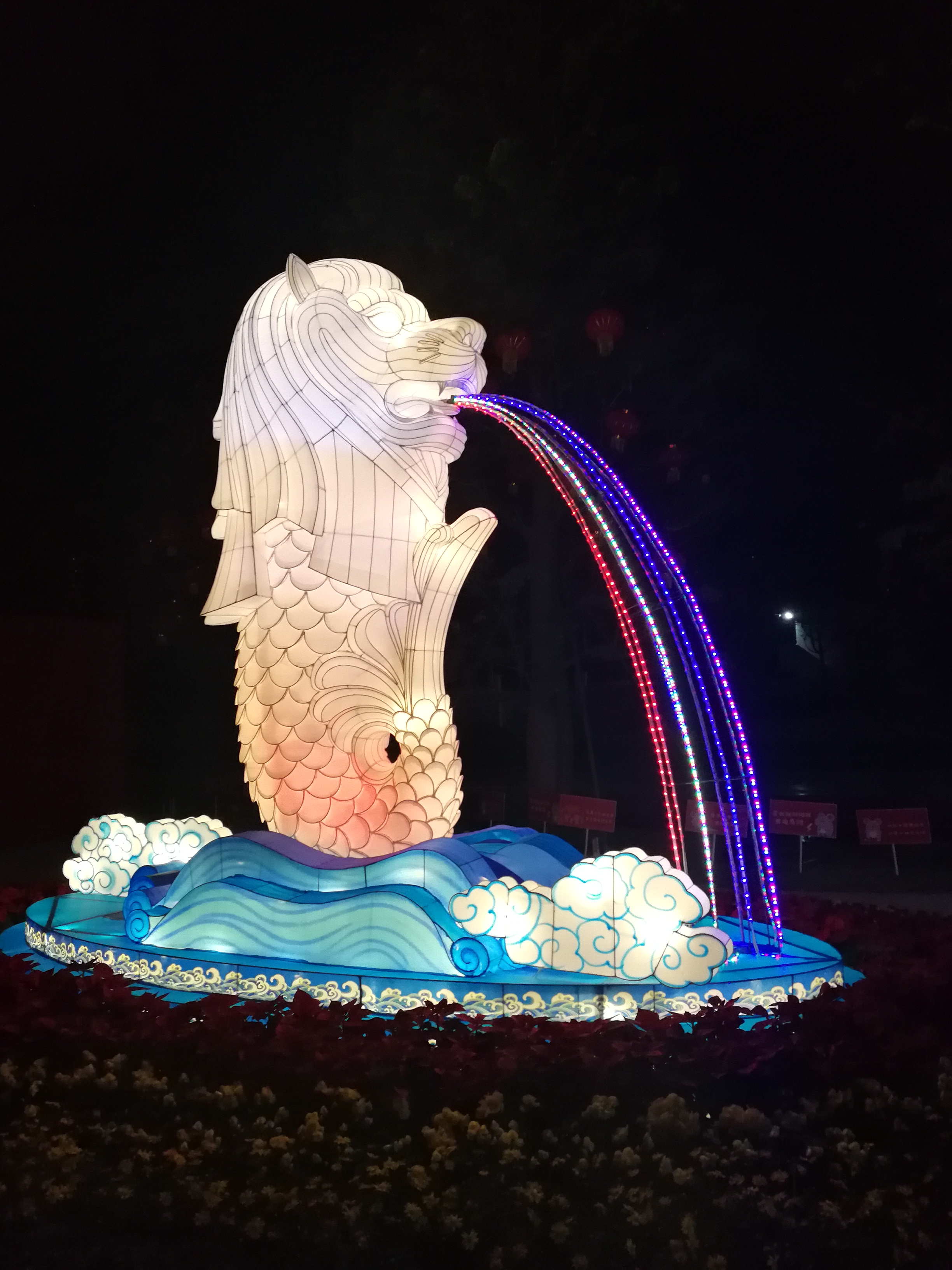 花市中间, 2020过新年的龙船花灯展现在眼前