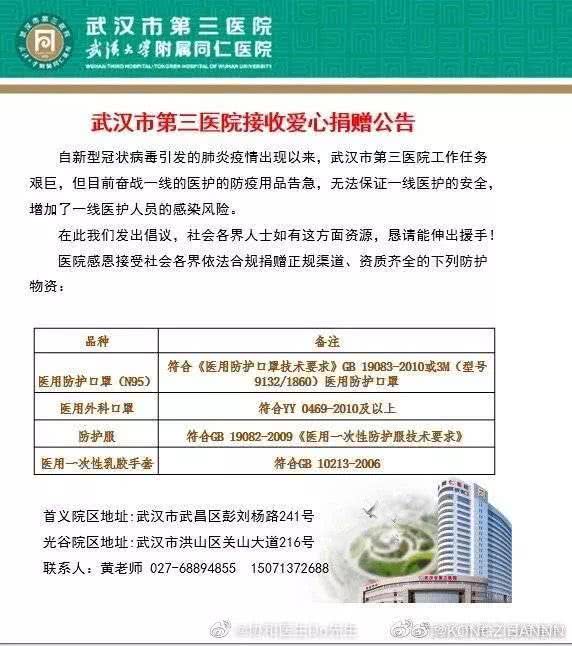 [环球时报]武汉多家医院请求紧急支援（附目前最完整的医院名单和资料）