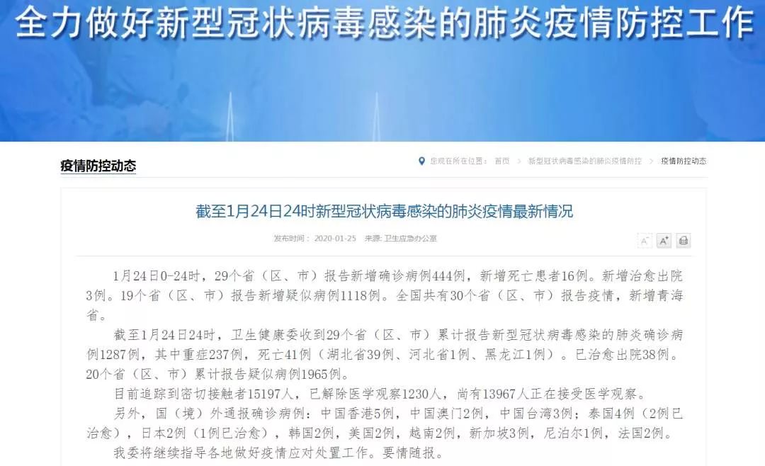 人民日报：最新！确诊1287例，死亡41例