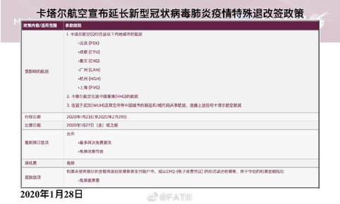 红星新闻@应对疫情，亚航、日航、卡塔尔航空等境外航空公司更新退改政策