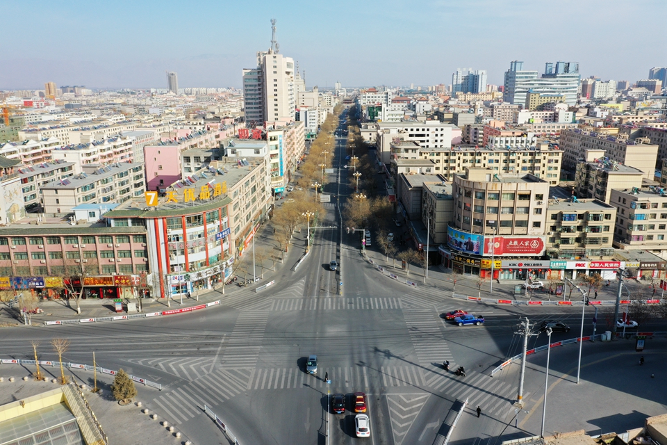 甘肃张掖:疫情防控中的城市街景
