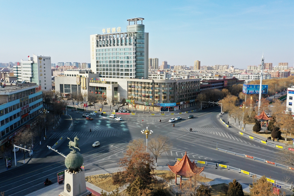 甘肃张掖:疫情防控中的城市街景