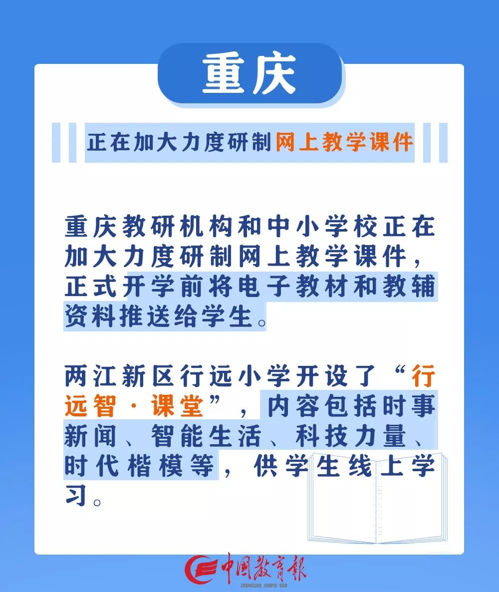中国教育报@请收藏！停课不停学，这些地方已确定中小学线上上课时间！｜特别关注