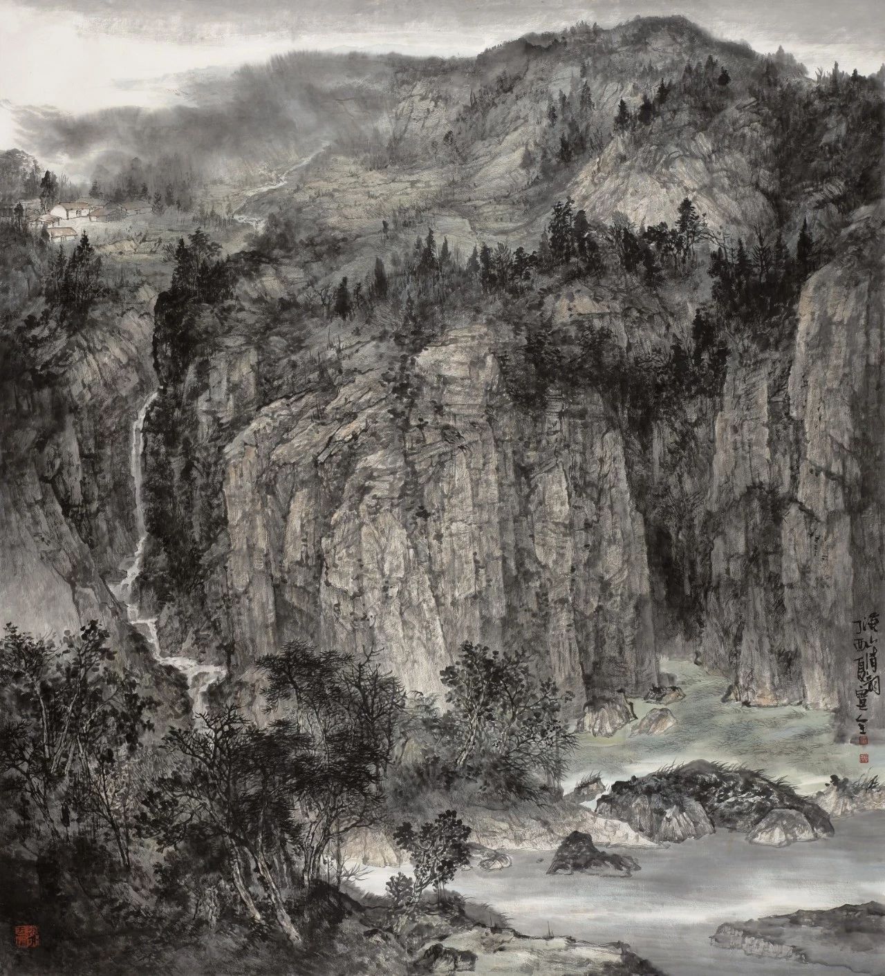 周宝全的山水画气象正大结构严谨法度森严古意盈然