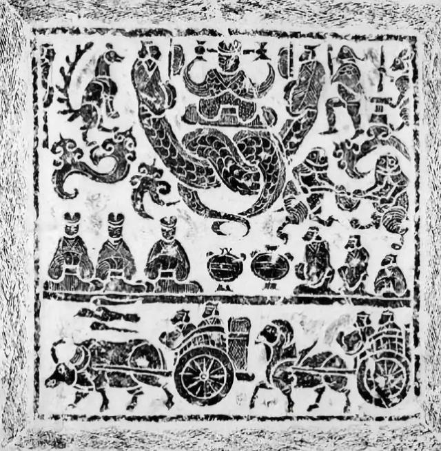 山东滕州汉画像石西王母图像(拓本)