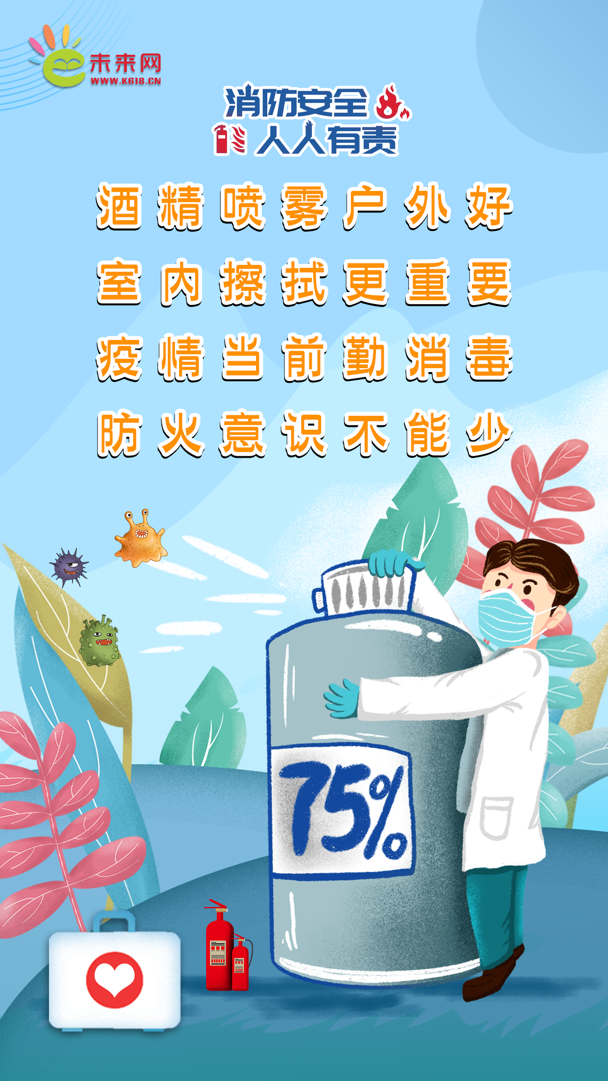 未来网■抗“疫”也要注意消防安全！消毒之后防火意识不能少