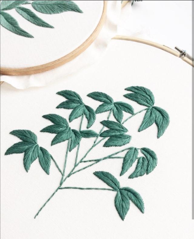 简单的刺绣针法,刺绣的系列作品,清爽简约好看