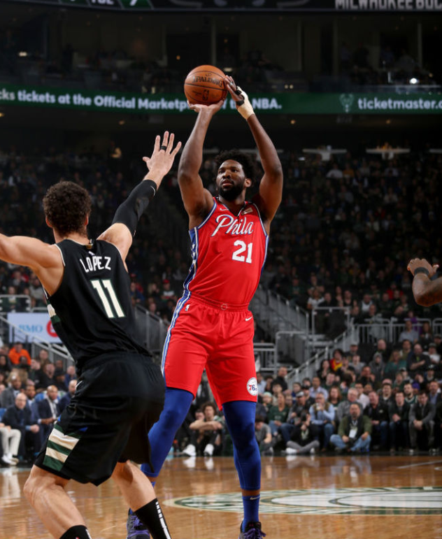 伪巨头恩比德26中6被字母哥完爆亿元中锋只剩投篮4连败太难看