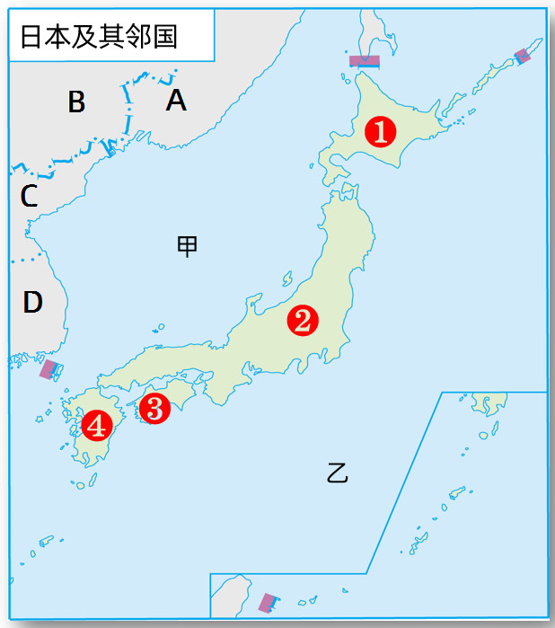 日本的海陆位置图片