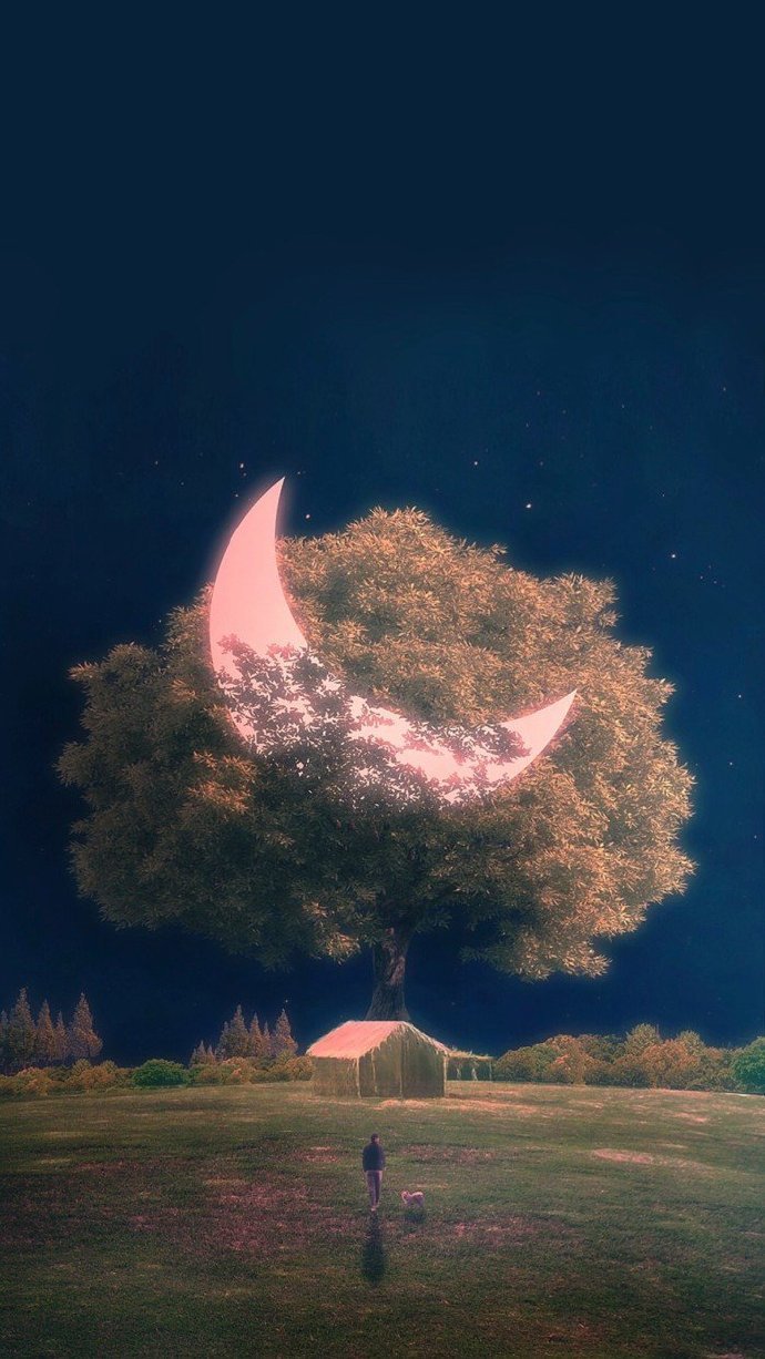 一个人的浪漫……画师kush graphic笔下唯美又寂静的月色插画作品