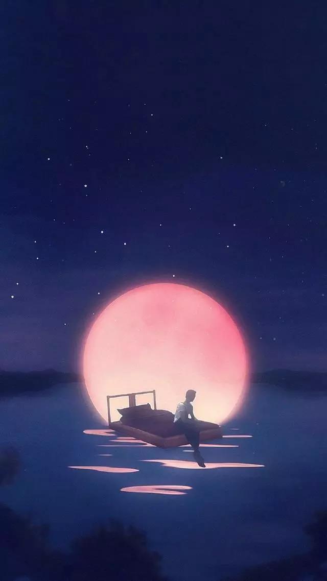 一个人的浪漫……画师kush graphic笔下唯美又寂静的月色插画作品