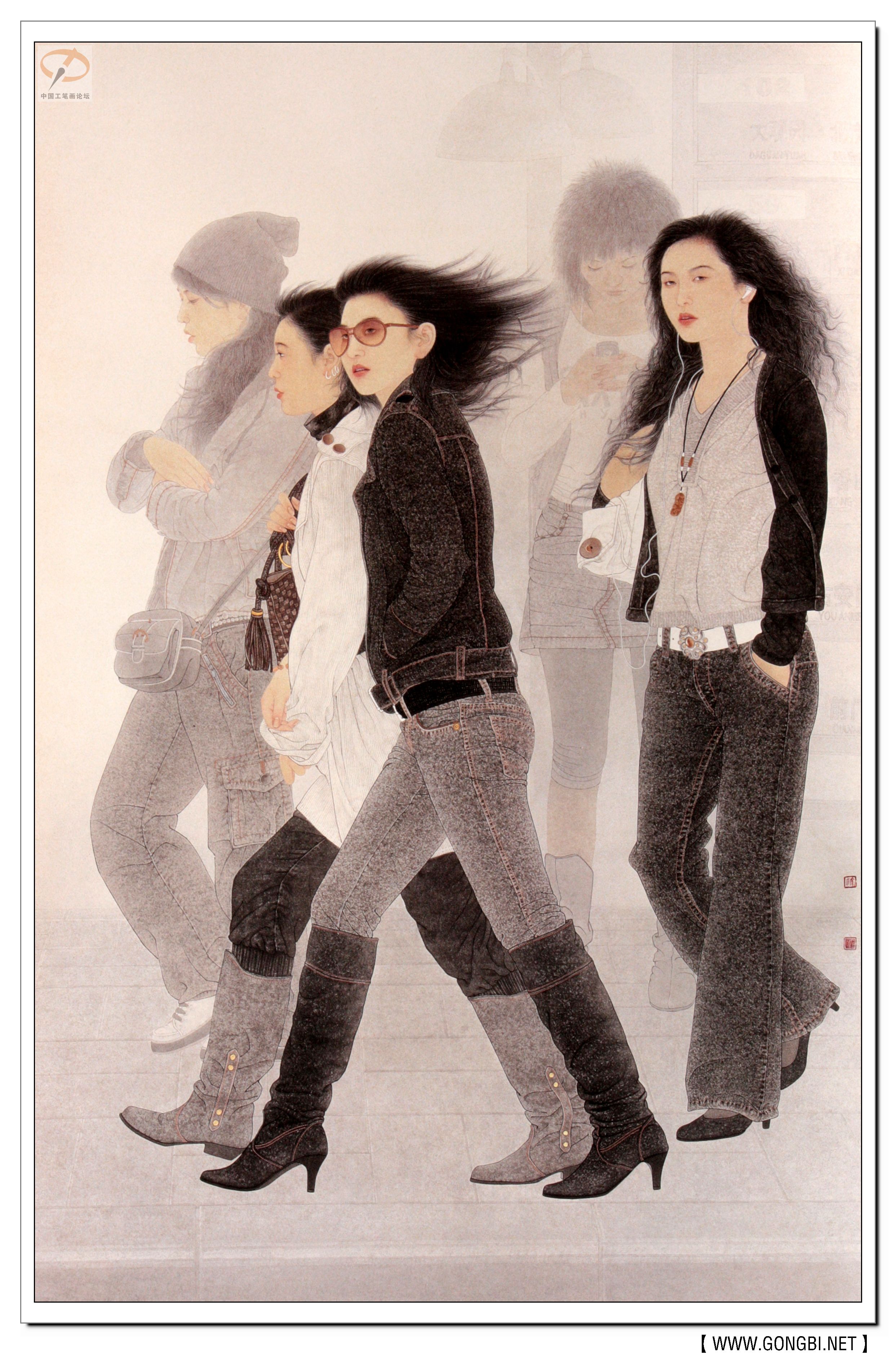 温婉秀美如沐春风时代气息浓郁的现代工笔人画