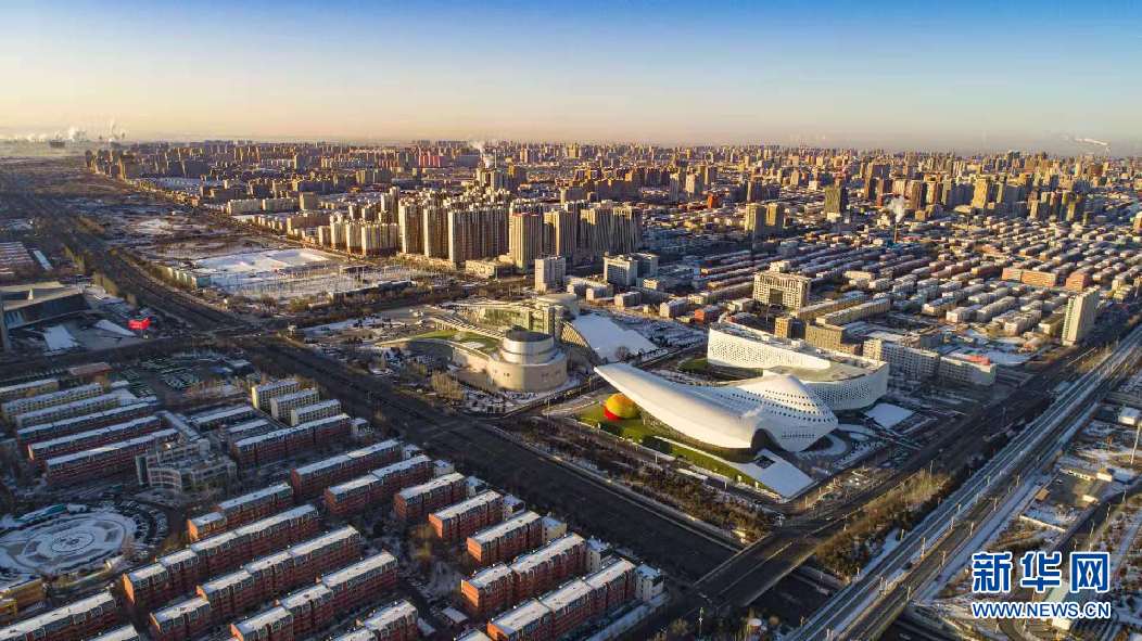 航拍呼和浩特悄悄复苏静待春天