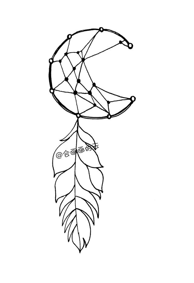 教你画一个线描捕梦网,好梦都留下,噩梦统统飞走
