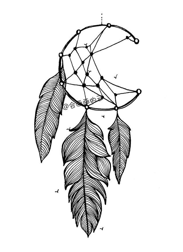 教你画一个线描捕梦网,好梦都留下,噩梦统统飞走