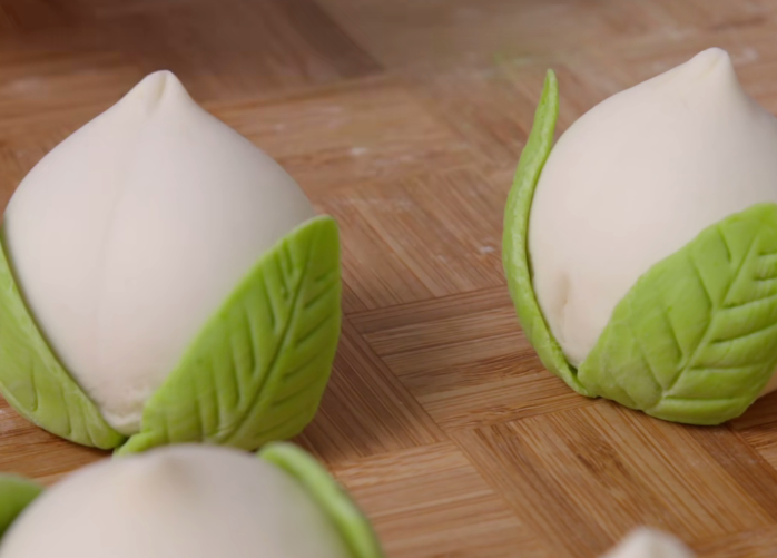 玲珑可爱的寿桃豆沙包10年面点师分享做法蓬松暄软吉祥美味