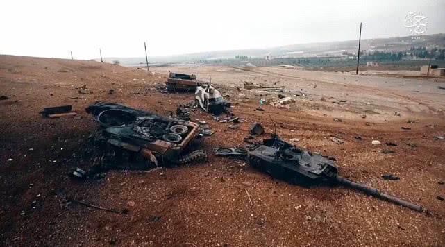 ［被摧毁的土耳其豹2A4主战坦克］
