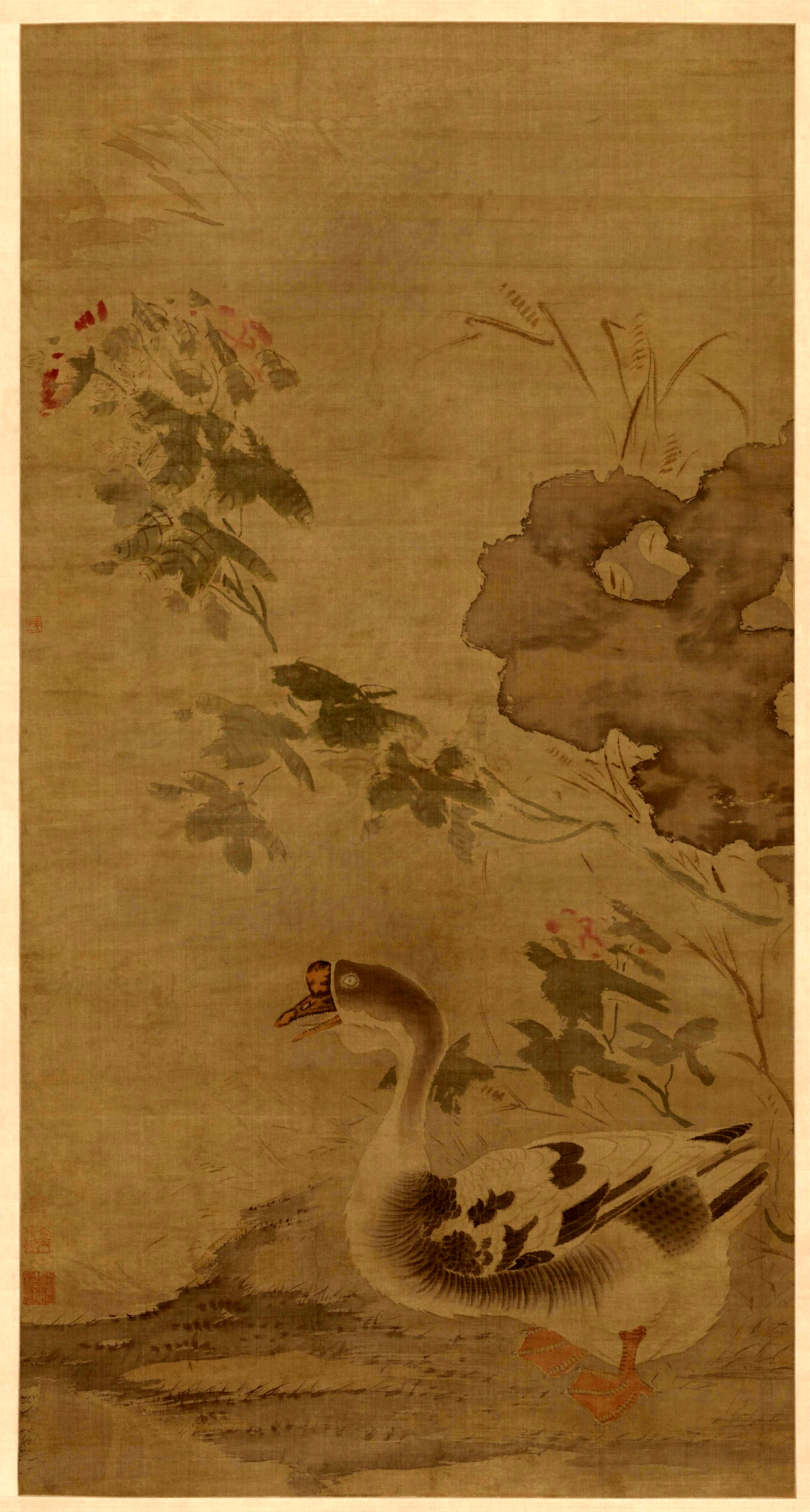 【明 孙隆 芙蓉游鹅图】北京故宫博物院