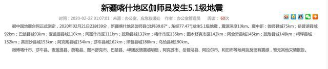 「中国小康网」新疆伽师发生5.1级地震 地震现场图曝光无人员伤亡 叫停铁路已恢复运行 2020地震最新消息