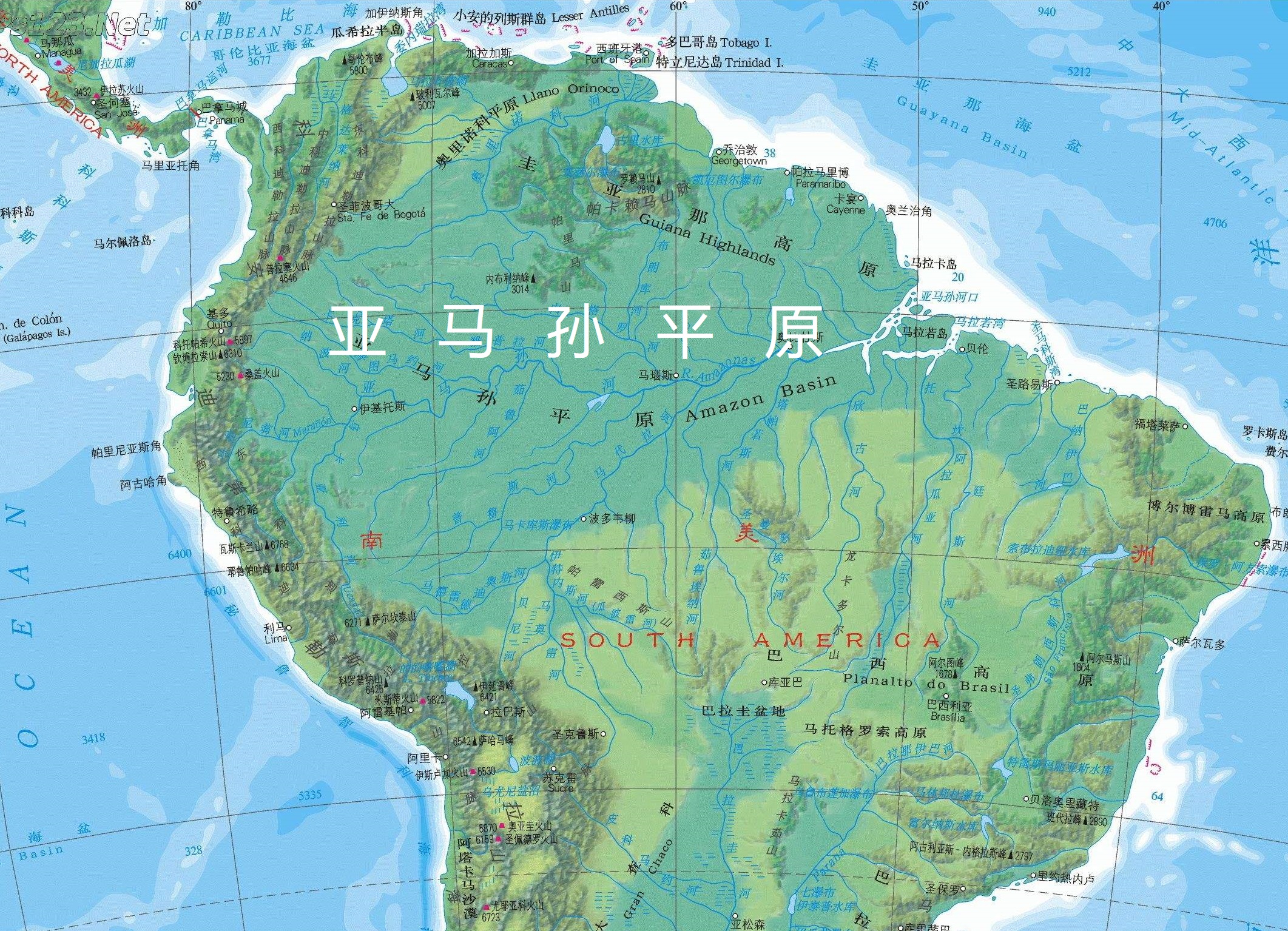 亚马孙平原的地形图片