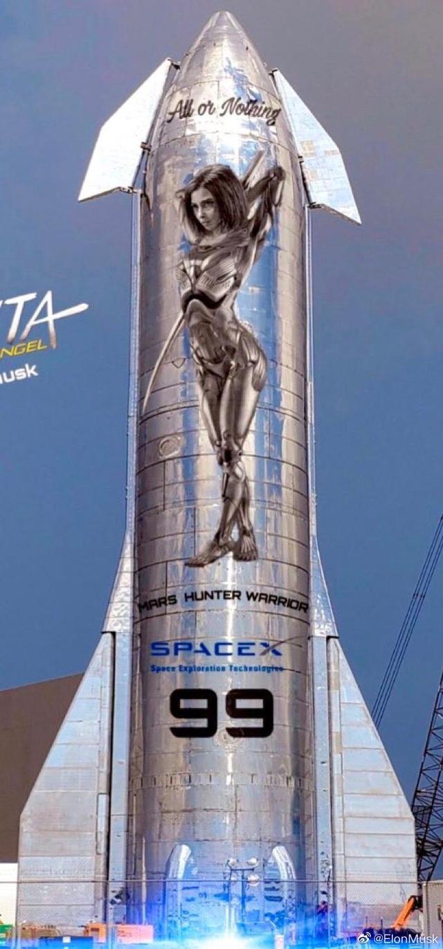 时光网Mtime■埃隆·马斯克要送“阿丽塔”上天？！SpaceX火箭新造型 做个有钱的影迷真好